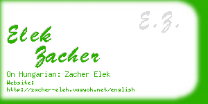 elek zacher business card